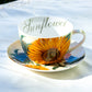 Grace Teaware Sunflower Fine Porcelain Breakfast Jumbo Cup and Saucer