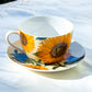 Gracie China Sunflower Coffee Tea Cup and Saucer
