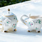 Grace Teaware Rose Elephant Fine Porcelain Sugar Bowl and Creamer