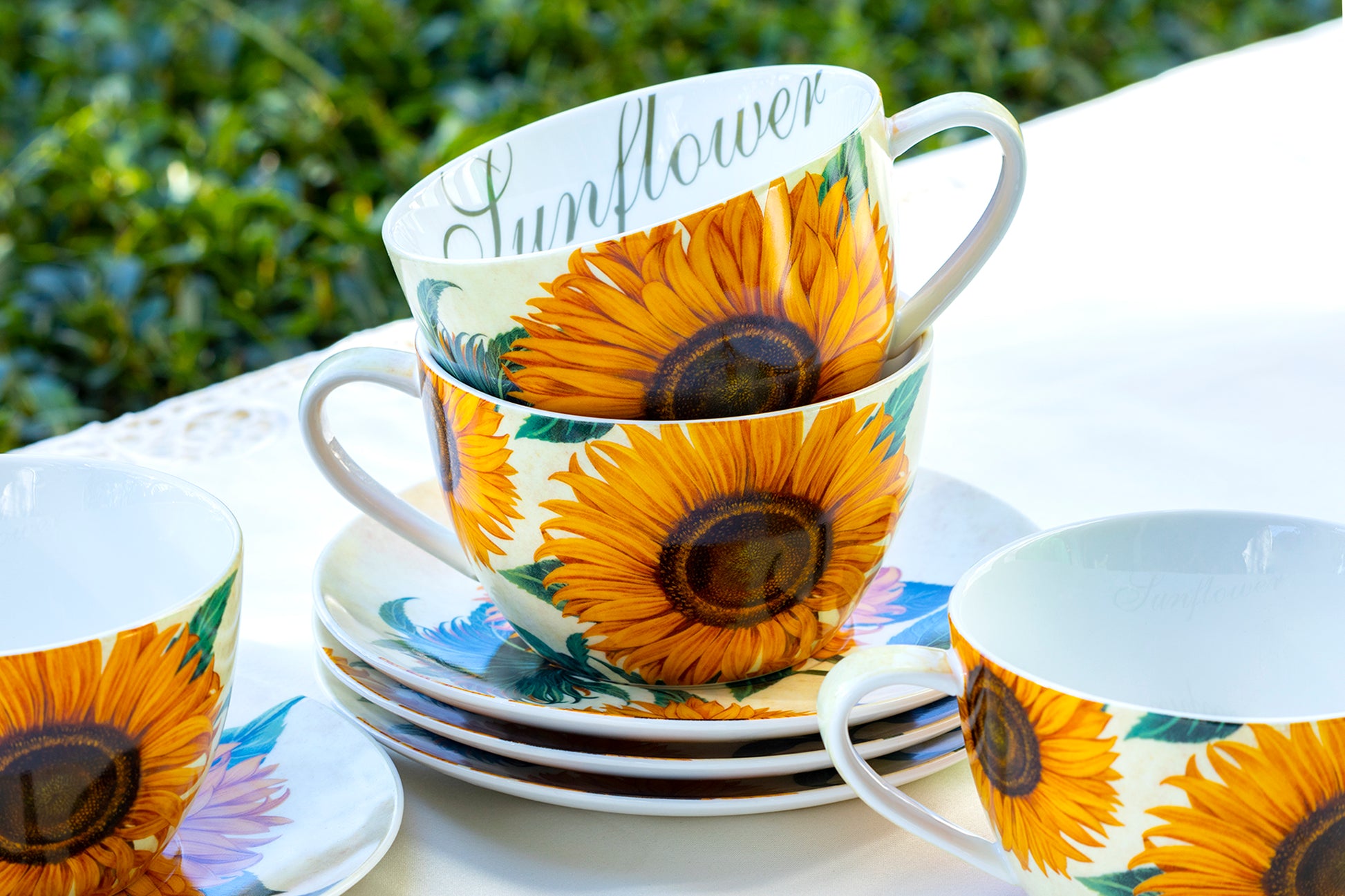 Espresso Cup w/Saucer 2 oz in Sunflowers