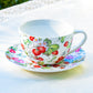 Gracie China Strawberry Cup and Saucer