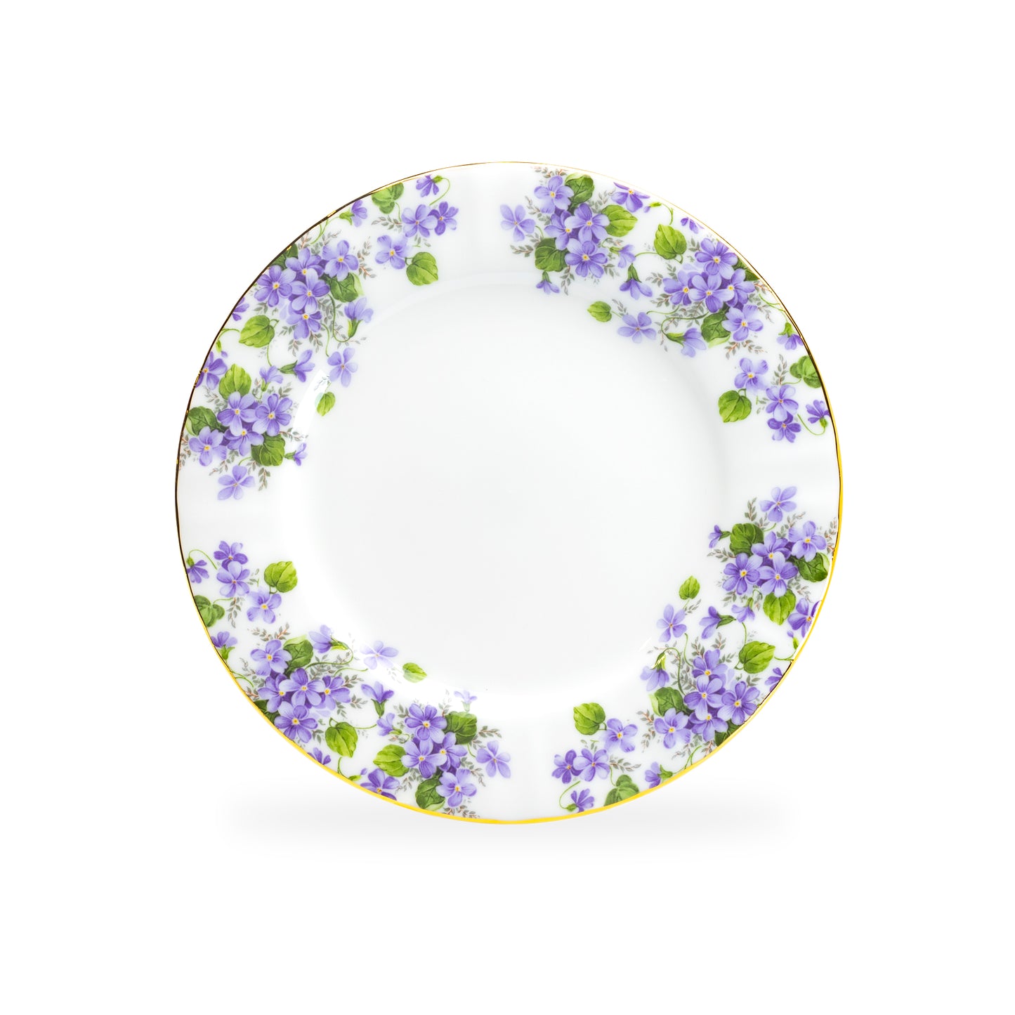 Gracie Bone China Stechcol 7.5" Violet Flower Fine Bone China Dessert Plate