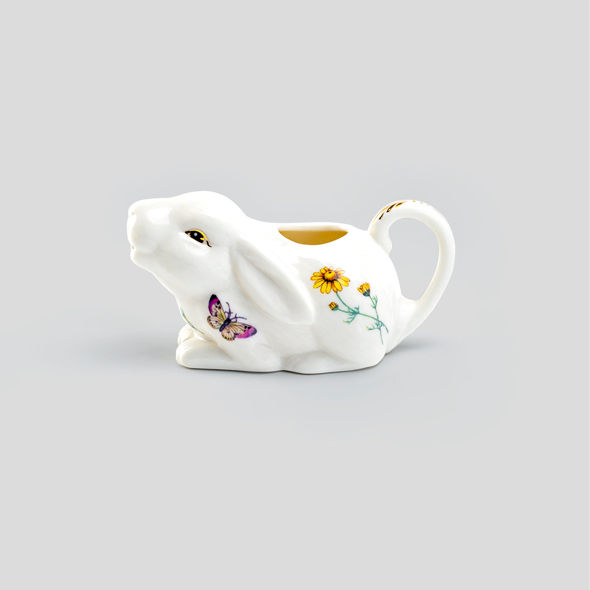 Grace Teaware Floral Butterfly Bunny Figurine Fine Porcelain Creamer