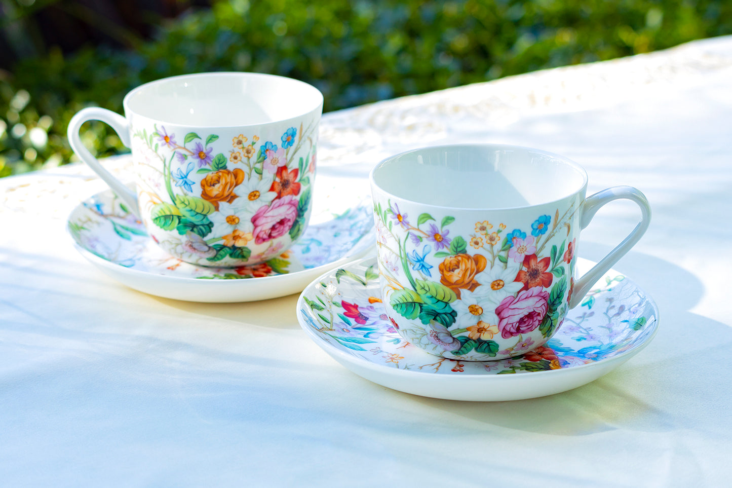 Lismore rose garden cup and saucer Gracie China