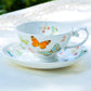 Gracie Bone China Spring Butterfly Tea Cup and Saucer
