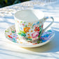 Stechcol Gracie China Lismore Rose Garden Fine Porcelain Breakfast Jumbo Cup & Saucer