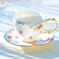 Grace Teaware Blue Vintage Rose Tea Cup and Saucer