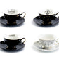 Grace Teaware 4 Assorted Halloween Tea Cup and Saucer Sets - Ouija, Crystal Ball, Skull, Spider
