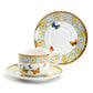 Grace Butterflies with Blue Ornament Fine Porcelain Cup and Saucer Set