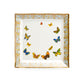 Grace Teaware 8" Butterflies with Blue Ornament Square Dessert Plate