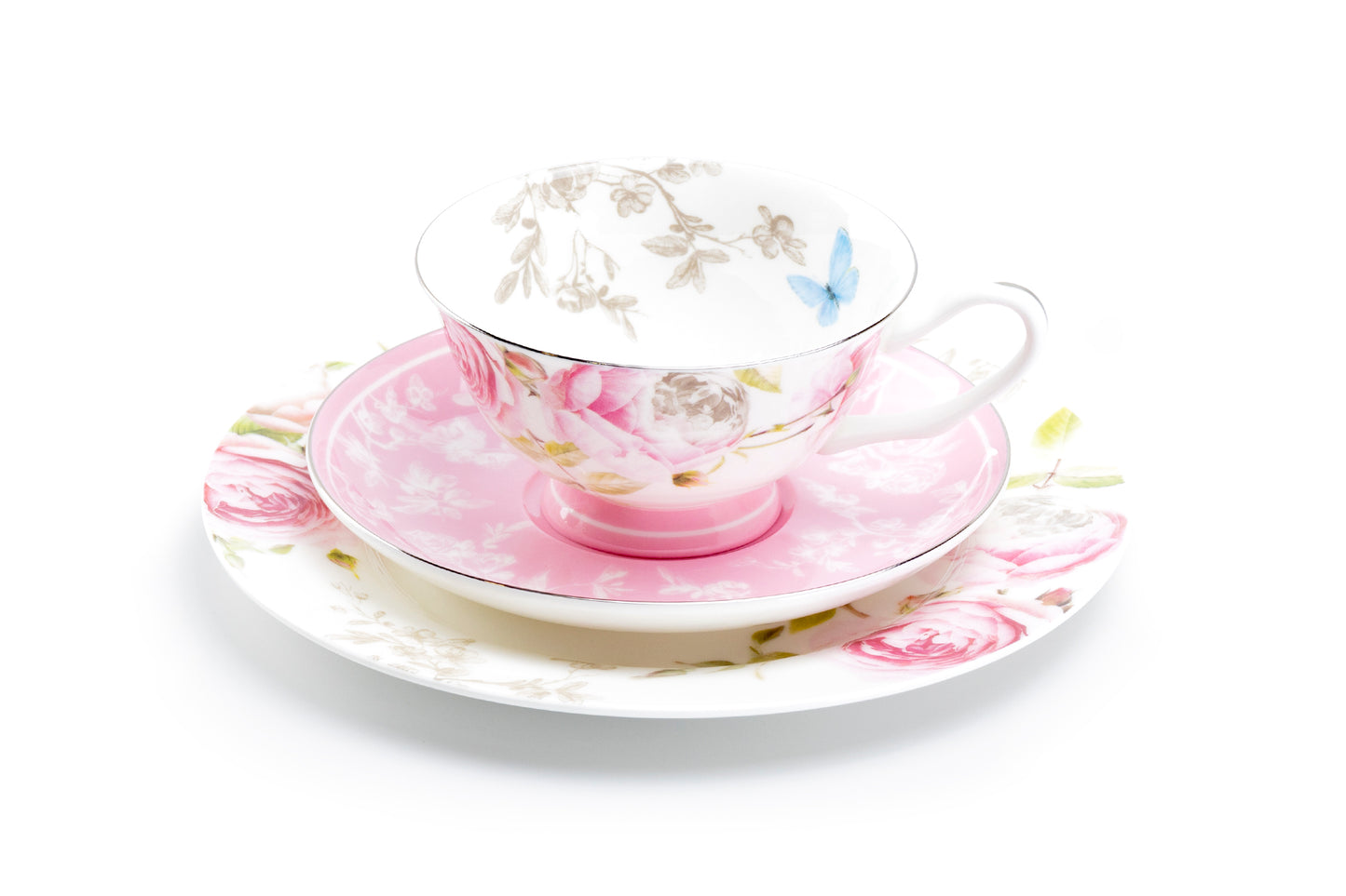 Beau Rose Bone China Tea Cup and Saucer