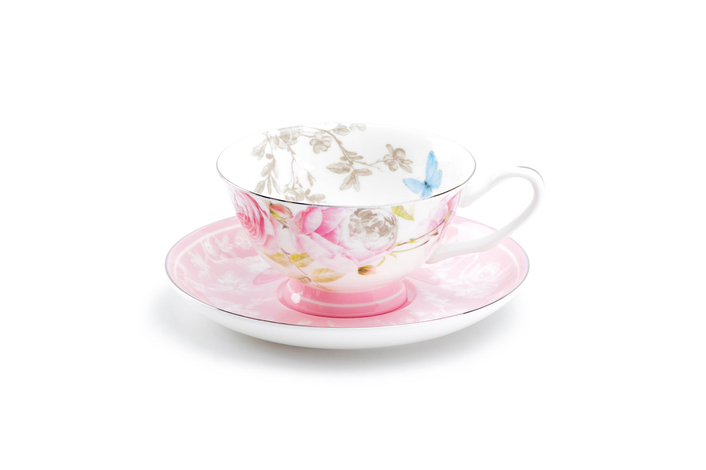 Stechol Gracie Bone China Beau Rose Bone China Tea Cup and Saucer