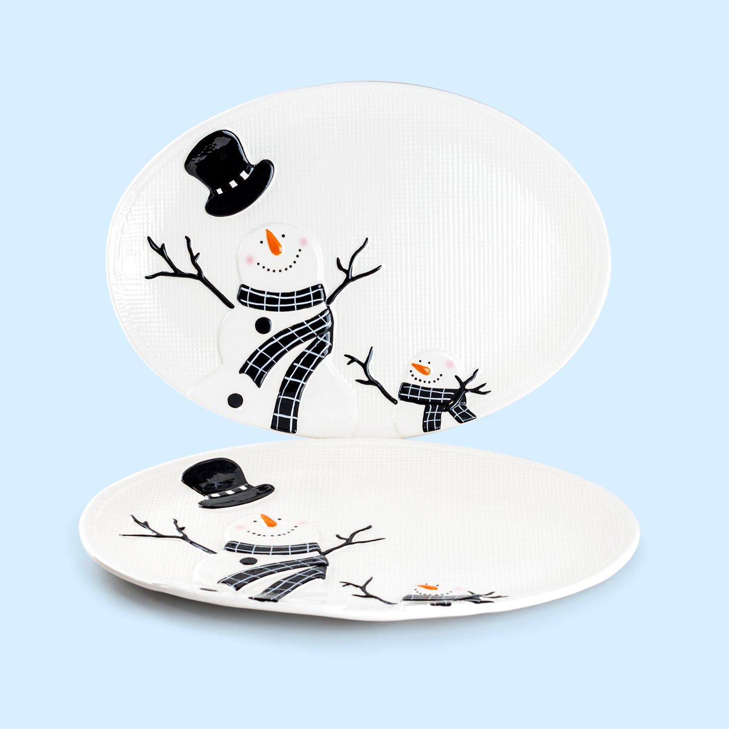 holiday Christmas snowman dinner plate