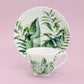 Tropical Leaves 2oz Espresso Cups and Saucers with Gift Box