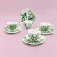 Tropical Leaves 2oz Espresso Cups and Saucers with Gift Box