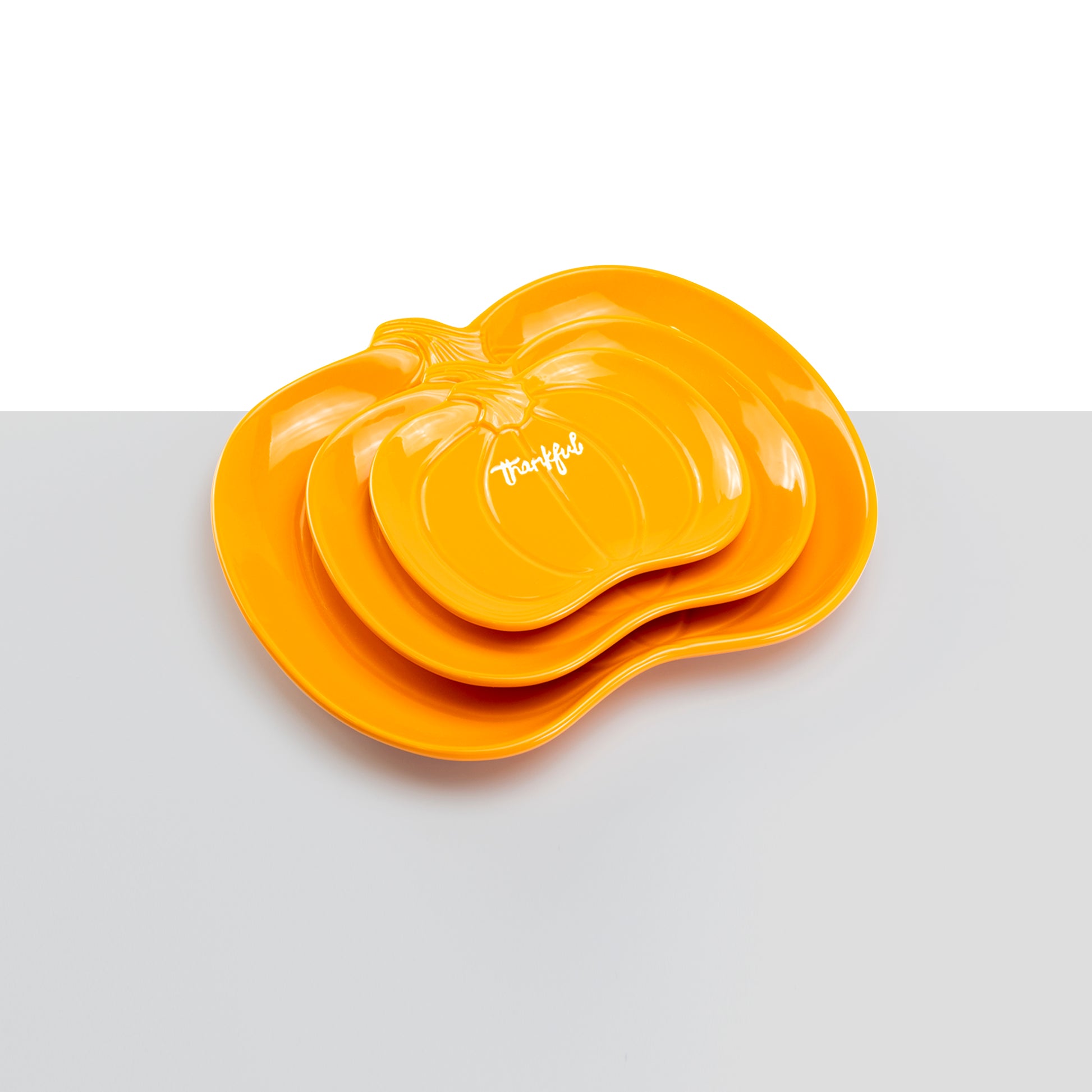 orange pumpkin serving plate set