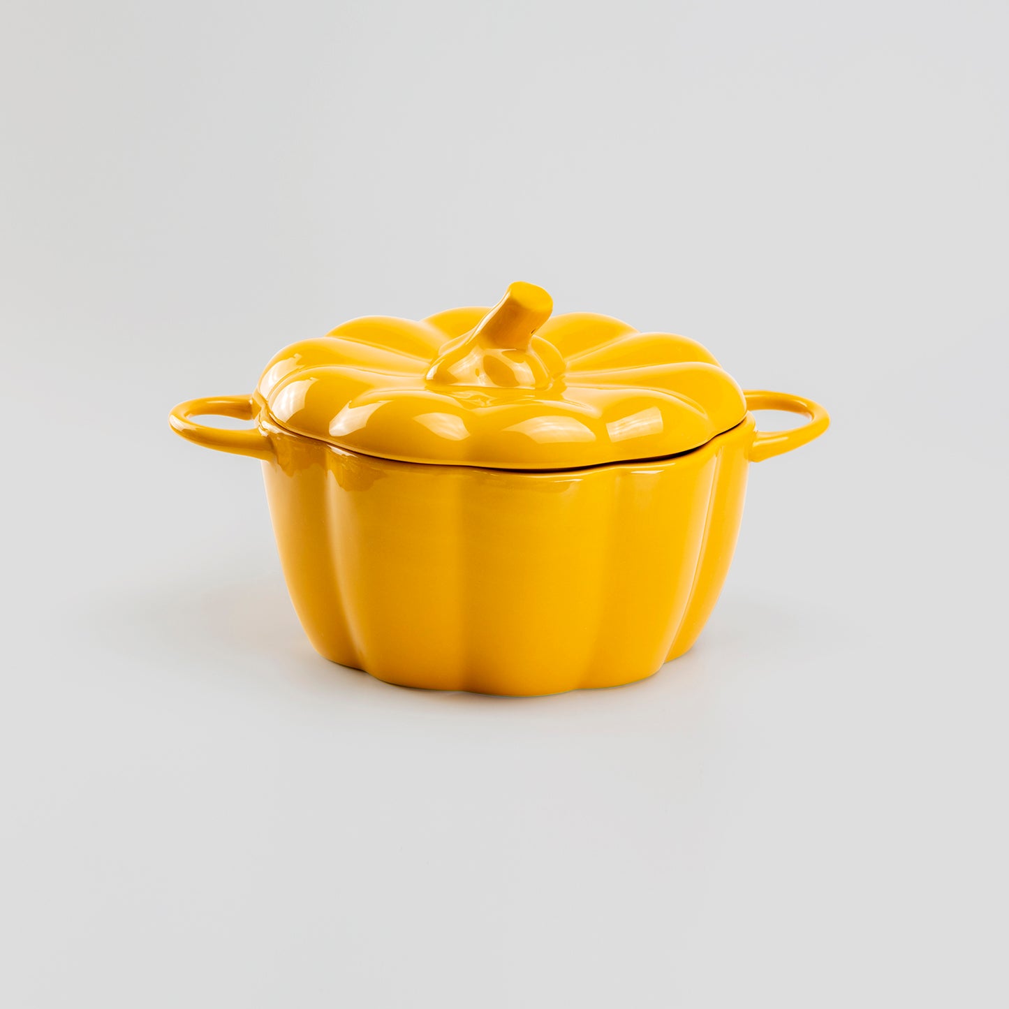 large yellow pumpkin shape serving bowl