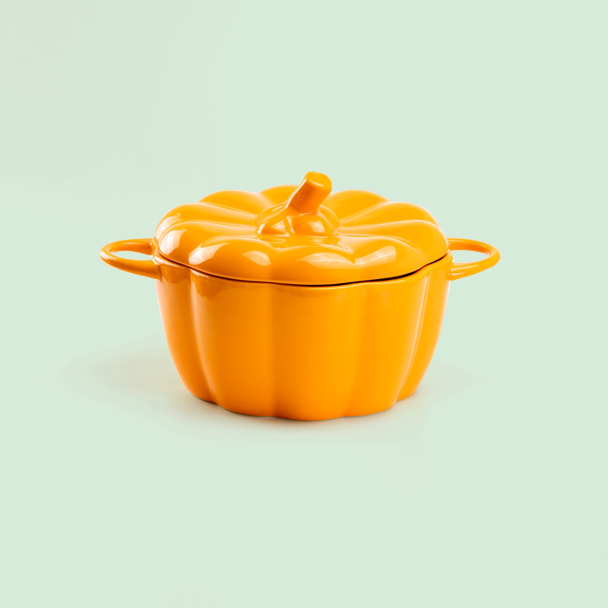 large orange pumpkin shaped serving bowl