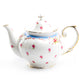 Grace Teaware Rose with Blue Accent Fine Porcelain Teapot
