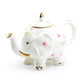 Grace Teaware Pink Flower Elephant Fine Porcelain Teapot