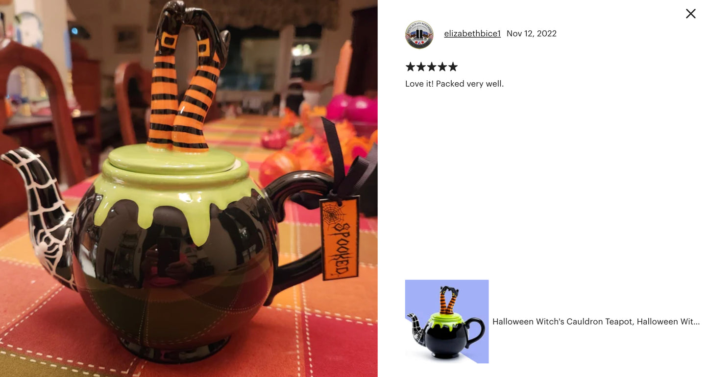 Halloween Witch's Cauldron Teapot