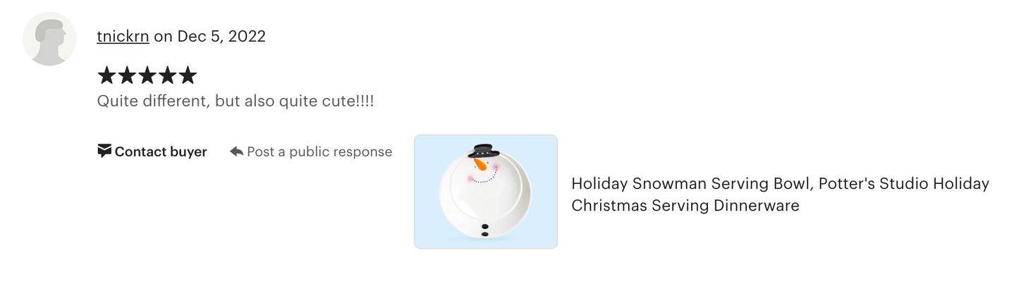 Snowman Serving Bowl