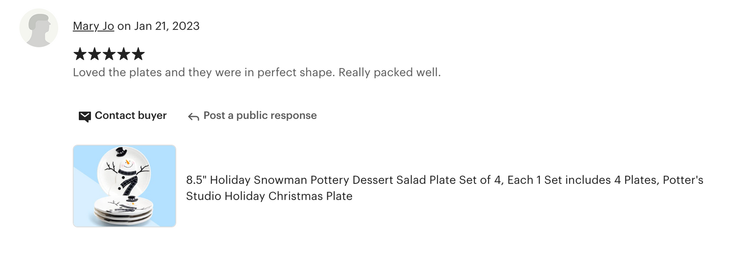 8.5" Snowman Dessert / Salad Plate