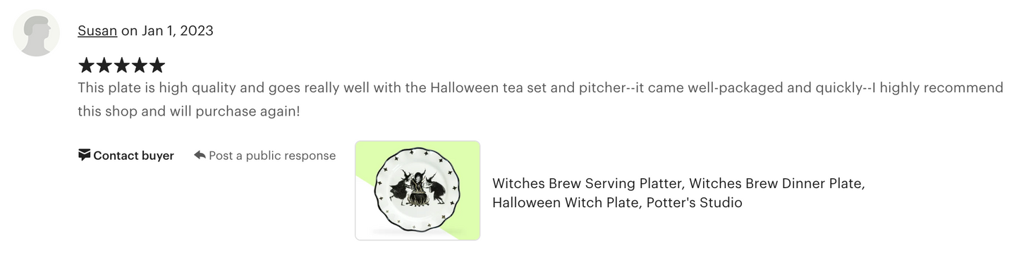 Halloween Witches Brew Serving Platter Dinner Plate