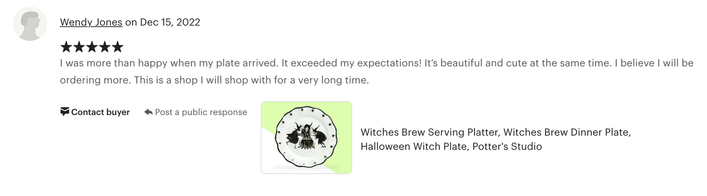 Halloween Witches Brew Serving Platter Dinner Plate