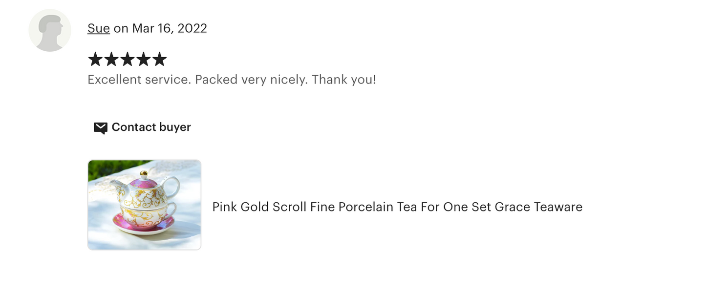 Pink Gold Scroll Fine Porcelain Tea For One Set