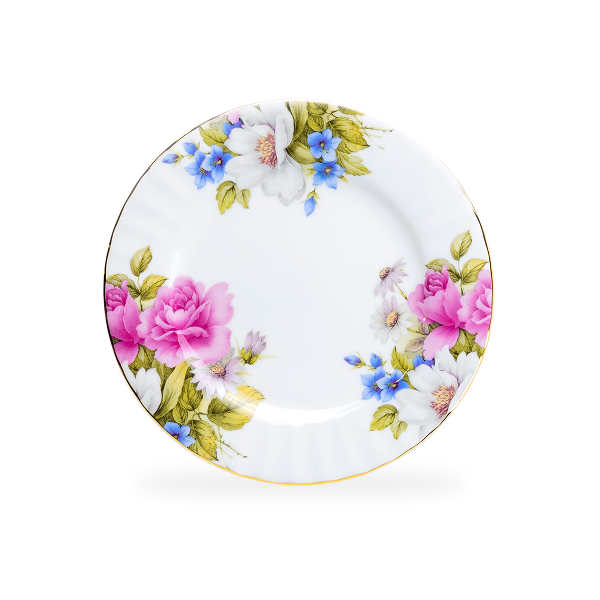 Stechcol Gracie Bone China 7.75" Pink Rose Bone China Dessert Plate