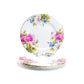 Stechcol Gracie Bone China 7.75" Pink Rose Bone China Dessert Plate Set of 4