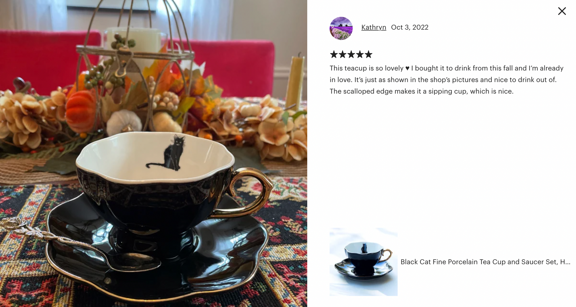 Black Cat Teapot, Cup of Tea