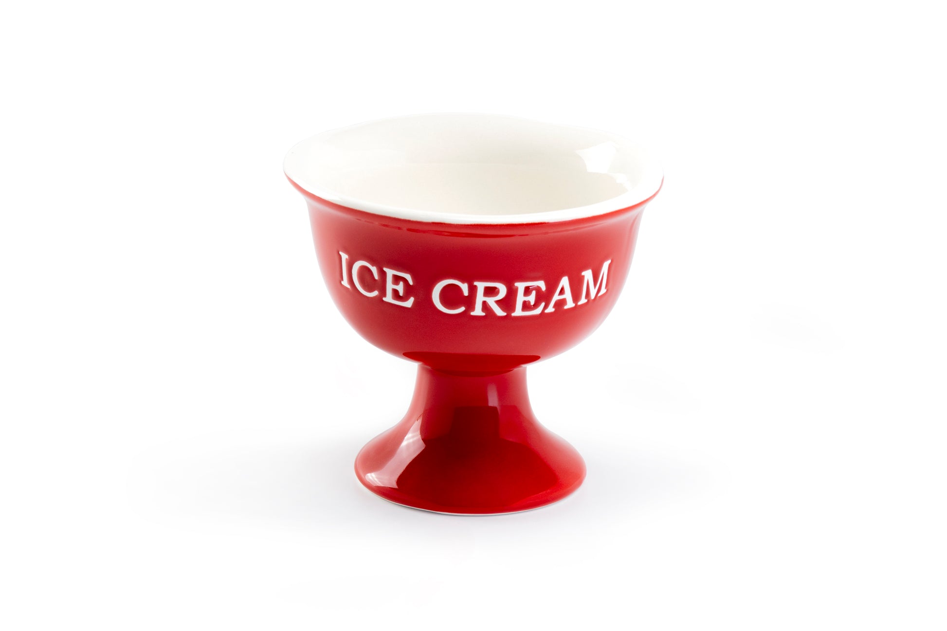 Terramoto Ceramic American Red Footed Ice Cream Bowl