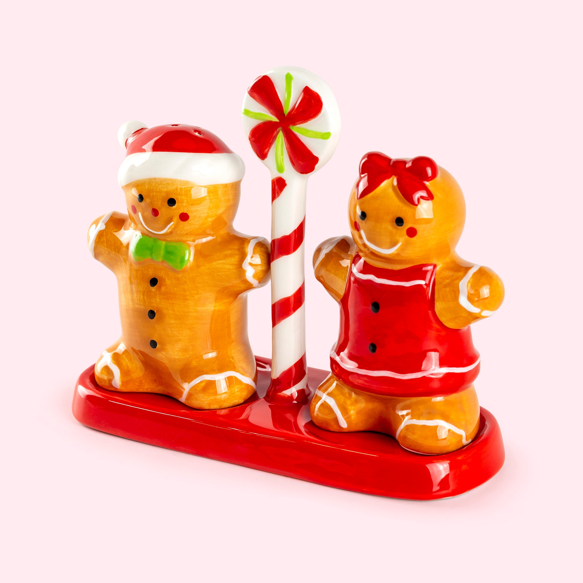 Potter's Studio Gift Boxed Gingerbread Figurine Salt and Pepper Shaker Set
