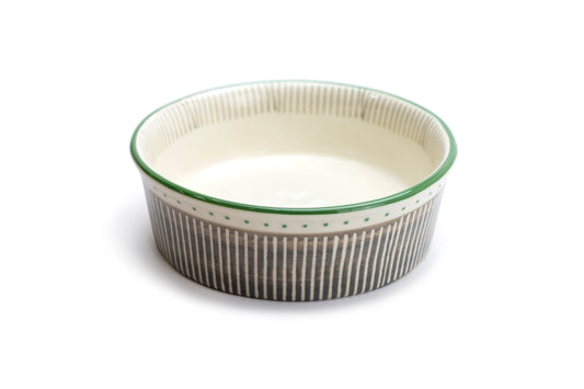 6.25" Organic Stripe Heavy Weight Ceramic Pet Bowl