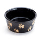 Black pet bowl with paw print