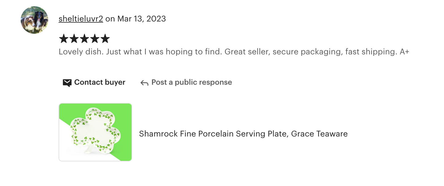 Shamrock Fine Porcelain Serving Plate