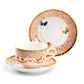 Butterflies with Pink Ornament Fine Porcelain Tea Cup and Saucer Set