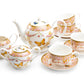 Grace Teaware Butterflies with Pink Ornament Fine Porcelain 11-Piece Tea Set
