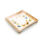 Grace Teaware 8" Butterflies with Pink Ornament Fine Porcelain Square Dessert Plate Set of 4