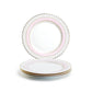 Grace Teaware Pink Stripe with Gold Dots Fine Porcelain Dessert / Salad Plate Set of 4