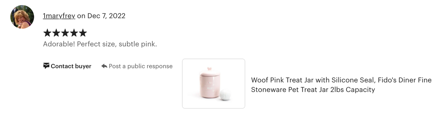 Woof Pink Treat Jar