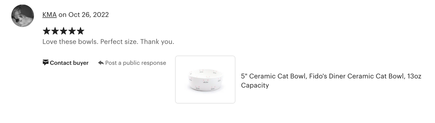5" Ceramic Cat Bowl