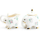 Grace Teaware Rose Elephant Fine Porcelain Sugar & Creamer Set