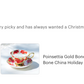 Poinsettia Gold Bone China Tea Cup and Saucer