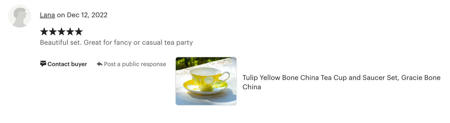 Tulip Yellow Bone China Tea Cup and Saucer