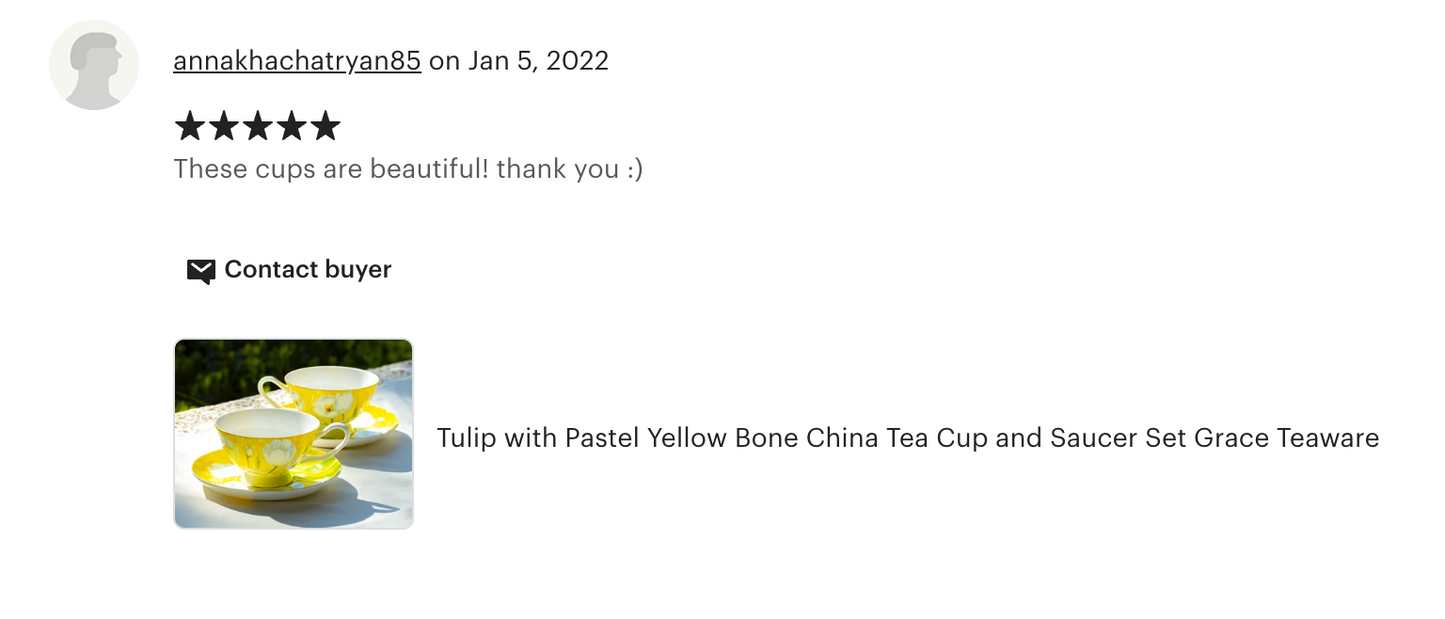 Tulip Yellow Bone China Tea Cup and Saucer