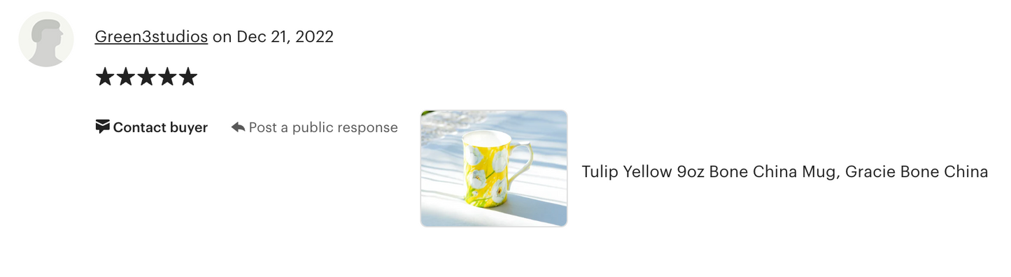 Tulip Yellow Bone China Mug
