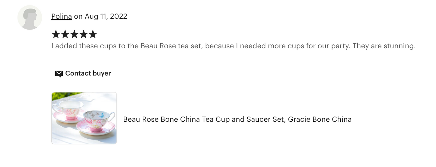 Beau Rose Bone China Tea Cup and Saucer